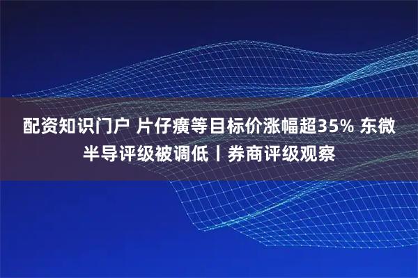 配资知识门户 片仔癀等目标价涨幅超35% 东微半导评级被调低丨券商评级观察