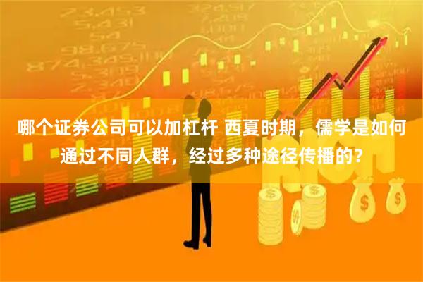 哪个证券公司可以加杠杆 西夏时期，儒学是如何通过不同人群，经过多种途径传播的？
